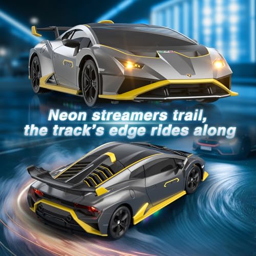 Axirata Lamborghini Remote Control Car 1:24 Scale Lambo Toy Car（Gray） | Officially Licensed Lamborghini Toy Car 25KM/H Fast RC Drift Car with LED Light 2.4GHz RC Car for Boys Girls Birthday Gifts