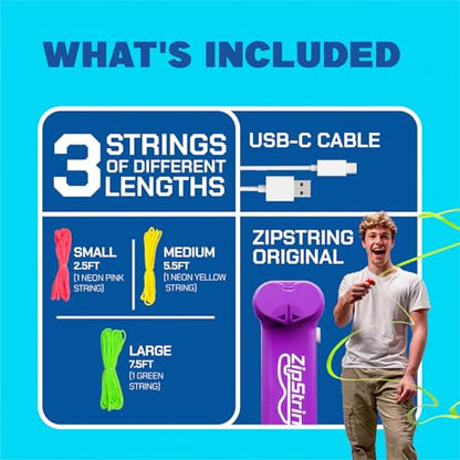 ZipString Original Rope Launcher Toy, Vivacious Violet | As Seen on Shark Tank, For Kids & Adults, Fly String Loop in Air, Endless Tricks & Fun - color: Vivacious Violet