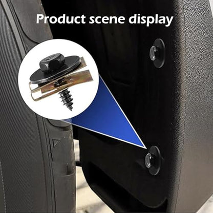 SLIMI 100 PCS Car Body Screws and Bolts, Bumper Fender Screws Bolts Set, Splash Shield Retainer U-Nuts Kit, Universal Engine Chassis Nut/Body Clamp, for Most Cars, SUVs, Trucks (Black)