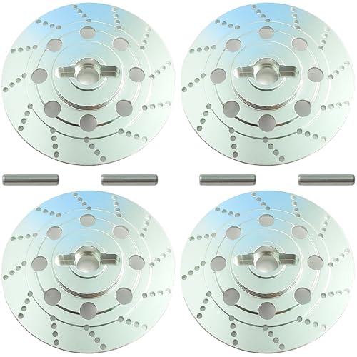 Brake Discs with 12mm Hex Hub for Tamiya Sakura D4 1/10 Scale RC Cars - Aluminum Alloy Upgrade Kit for Drift, On-Road RC Car - CNC Machined Performance Part with Anodized Finish Silver - color: Silver