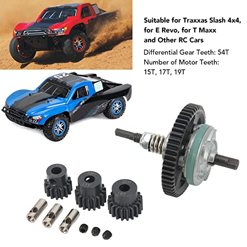 RC Car Differential Assembly with 15T 17T 19T Motor Gear Set Steel Material High Strength Differential Gear for 1 10 RC Car Efficient Deceleration Power and Smooth