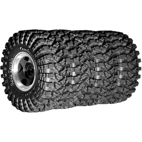 1.3” Beadlock Wheel Tires Set 70 * 26mm Aluminum Wheel Rims Super Large Soft Mud Terrain Off-Road Tires for 1/18 1/24 RC Crawler Car SCX24 Axial AX24 FMS FCX24 TRX4M Upgrade RC Car（4 Pcs） Black - color: Black