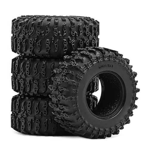 4PCS 1.3" Rubber Tire All Terrain Wheel Tyre with Foam Inserts for 1/12 1/14 1/18 1/24 Crawler Car for TRX4M SCX24 AX24 FCX24 FMS 1/24 Micro 1.0inch Beadlock Upgrade Parts (64x26mm,A) - color: 64x26mm,a