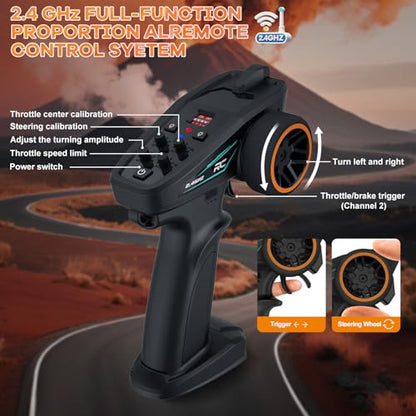Nikuku Remote Control Car, High Speed All Terrain Off Road Fast RC Cars with 2.4 GHz,1:20 Scale Max 38 KPH 4WD Electric RC Truck Toys, Christmas Birthday Gifts for Adults & Teen Boys - color: Orange