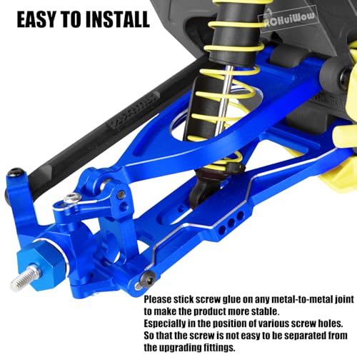 RC Suspension Arms Upgrades Part for 1/10 Gorgon 2WD RTR Brushed Monster Truck(ARA3230T1), Alloy Aluminium Front Upper& Front Lower& Rear Suspension Arms A arms, Navy Blue - color: Navy Blue(6pcs)