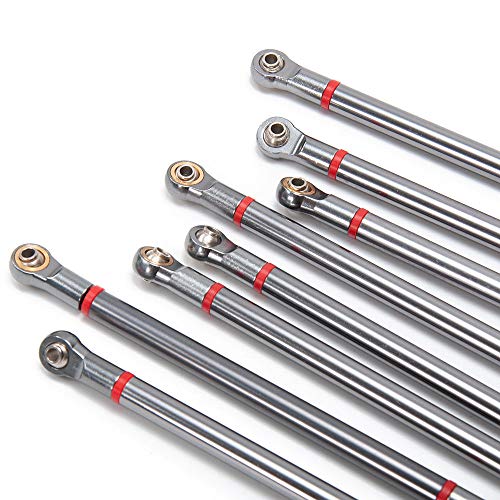 8PCS Alloy Upper & Lower Rod Link Linkage for 1/10 RC Axial SCX10 313mm Wheelbase