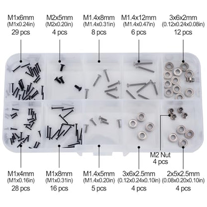 Steel Hardware,120pcs Grade 10.9 Screws Kit, Bearing & Screws Nut Set with Box for 1/30 Axial SCX30 RC Crawler Upgrades