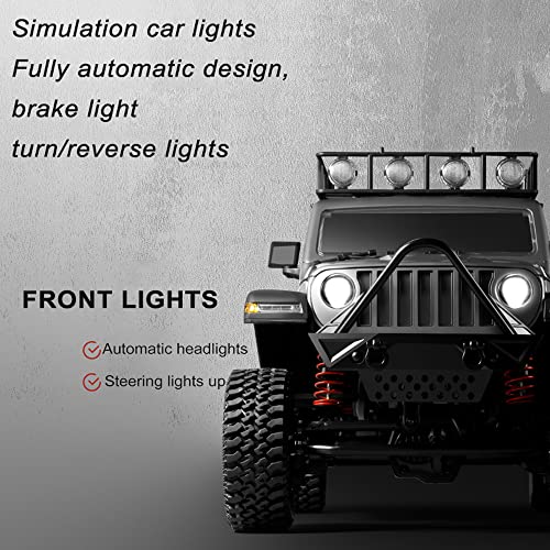 1/12 2.4Ghz Crawler RC Car, Full Scale Throttle/Steering,All Terrain Hobby 4WD Off Road Truck Vehicle Models RC Monster Vehicle Truck Crawler with LED Lights RTR for Adult 14+