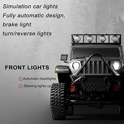 1/12 2.4Ghz Crawler RC Car, Full Scale Throttle/Steering,All Terrain Hobby 4WD Off Road Truck Vehicle Models RC Monster Vehicle Truck Crawler with LED Lights RTR for Adult 14+