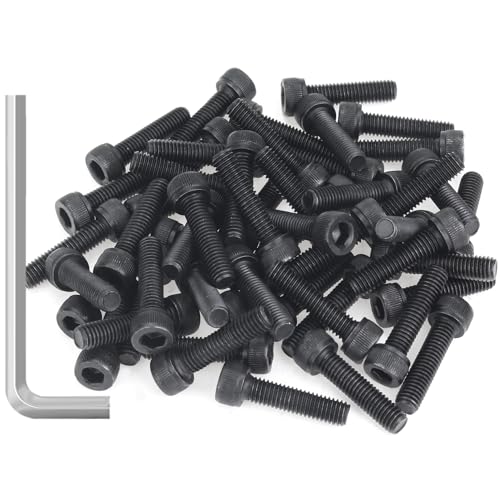 55 Pieces M5 x 20mm Socket Head Cap Screws, Thread Pitch 0.8mm, Sutemribor M5 Black Screws, 12.9 Grade Alloy Steel, Black Oxide Finish, Fully Threaded - size: M5 x 20mm, style: Socket Head