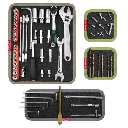4-Pack Magnetic Tool Mat for Mechanics, Flexible Screw Holder | Flexible Magnetic Tool Tray for Holding Screws, Nuts And Wrenches, Non-Slip Magnetic Tool Pad for Garage, Auto Repair and DIY - size: 4PCS: 1L+1M+2S