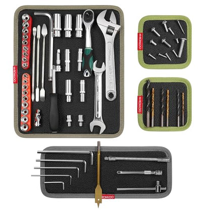 4-Pack Magnetic Tool Mat for Mechanics, Flexible Screw Holder | Flexible Magnetic Tool Tray for Holding Screws, Nuts And Wrenches, Non-Slip Magnetic Tool Pad for Garage, Auto Repair and DIY - size: 4PCS: 1L+1M+2S