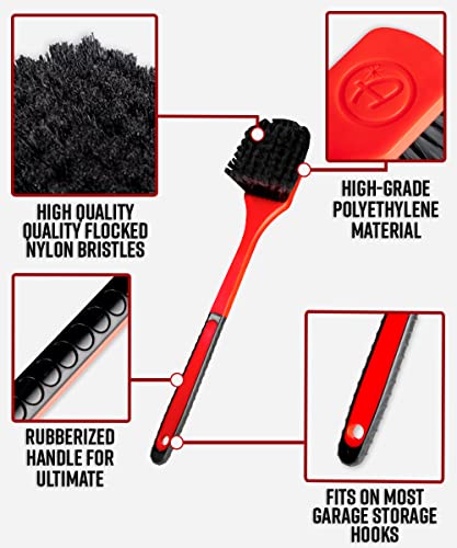 Adam's Polishes Fender Brush - Rubberized, Professional Long Handle Car Wash Brush