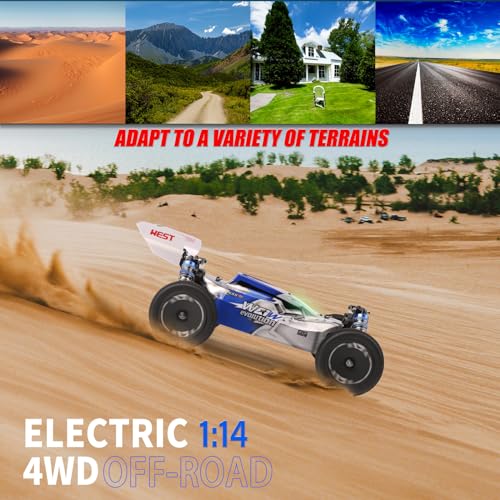 WLtoys 144011 1/14 Scale RC Car, 43 MPH High-Speed,Suitable for All-Terrain | 4WD Off-Road Remote Control Car for Adults, Upgraded Hardware for More Durability, Multifunctional LED Light，Hobby RC Truck