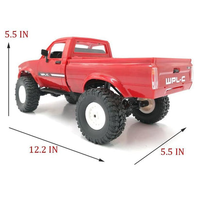 RC Rock Crawler, 1/16 Off Road Truck RTR All Terrain Car for Adult - color: Red