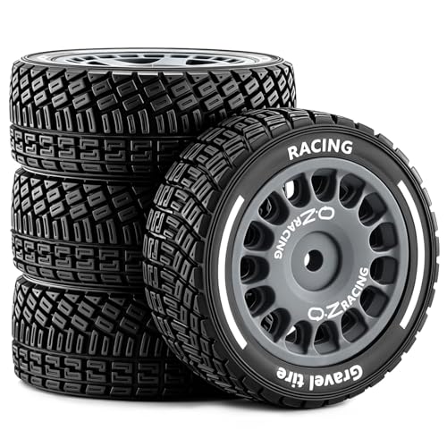 12mm Hex RC Drift Wheels and Rally Tires for Mojave Grom Typhon Grom | Pre-glued, Gray Wheels, OD 60mm (2.36in), Compatible with ArrmA, Tamiya, MJX, Traxxas, 1/14 1/16 1/18 RC Cars - color: Gray