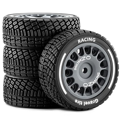 12mm Hex RC Drift Wheels and Rally Tires for Mojave Grom Typhon Grom | Pre-glued, Gray Wheels, OD 60mm (2.36in), Compatible with ArrmA, Tamiya, MJX, Traxxas, 1/14 1/16 1/18 RC Cars - color: Gray