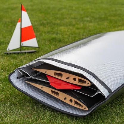Rc Plane Wing Bag 30 CC Bubble Layer Protection Bag for 2 Wings&Tube to Rc Airplane - size: 30 CC