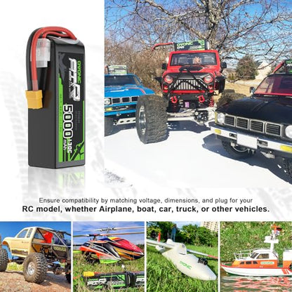 OVONIC 6S LiPo Battery 5000mAh 22.2V 130C RC Battery with XT60 Connector