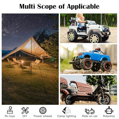 2 Packs Power Wheel Adapter for Ryobi 18V Battery Adapter Power Wheel Battery Converter Kit with Fuse & Switch & Wire Terminals 12AWG Wire for DIY Ride On Truck and Rc Toys - size: 2-Pack with switch