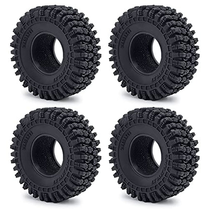 RCHUBAM 4PCS 1.0" Crawler Tires Micro Rubber Tires for 1/18 TRX4M Axial 1/24 SCX24 Deadbolt Bronco RC Crawler Car (B-58mm) - color: B-58mm