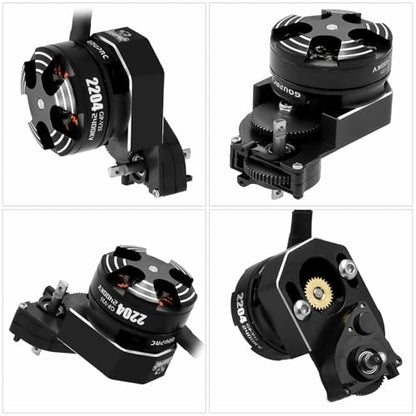 GOUPRC Upgarde 30A Brushless Esc & 2204 2400KV Brushless Outrunner Motor with Transmission for SCX24 RC Crawler Axial 1/24 RC Car Truck Black - color: Black