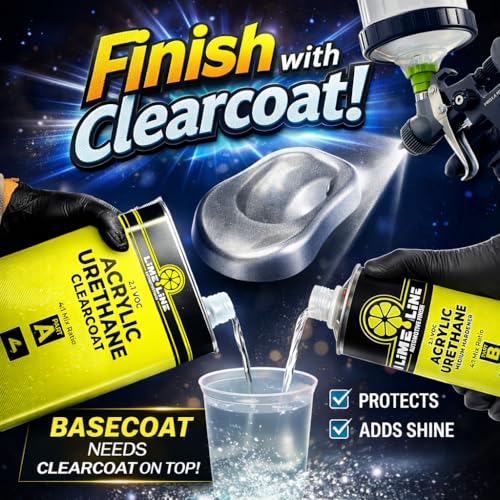 LiME LiNE Automotive Basecoats, 1k Urethane Base Coat Color (Silver Basecoat Quart) - color: Silver Basecoat - 1 Quart