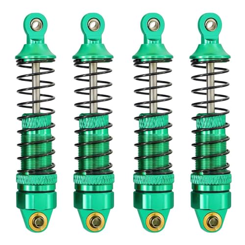 1/18 RC Aluminum Shock Absorbers Set 67mm, Pre-Assembled Suspension Damper Kit for RC Cars, Front Rear Upgrade Parts, 4PCS (Green) - color: Green