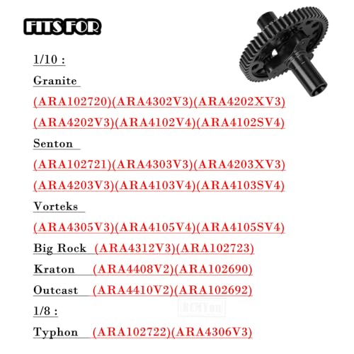 Metal Spur Gear Slipper Clutch 57T(32dp) with 15T/16T/17T Pinions Gear Upgrades Part for 1/10 Granite/Senton/Big Rock/Vorteks 3s mega550,Kraton/Outcast 4S,Black