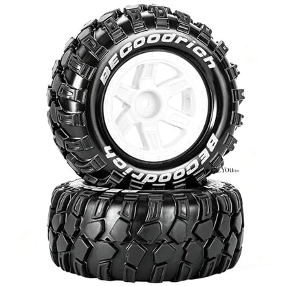 RC Wheels and Tires Off Road Monster Truck TRX E-REVO Summit HPI SAVAGEGT-2XS REDCAT Volcano-16 for 1/12 1/14 1/16 E-REVO RC 16208 16209 16210,Rc Plastic Wheels,White - color: White- (Rc Wheelstires)