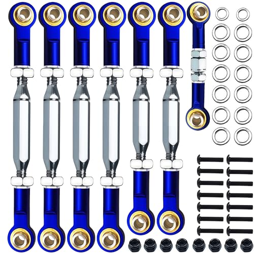 Stainless Steel Turnbuckles Fit for 1/10 Traxxas Slash 4X4 2WD,74-108mm Adjustable Camber Links for Rustler 2WD 4X4,Hoss 4X4,Stampede 4X4,Bandit 2WD 4X4 Upgrades Hop Ups Parts,Navy Blue - color: Navy Blue