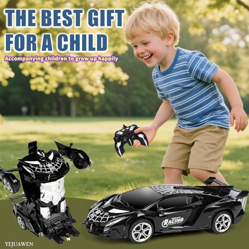 Remote Control car Toy, Suitable for Boys and Girls Aged 3-12, 2.4GHz Transforming Robot car Supports Gesture Sensing and 360° Rotation EN02 (Black)
