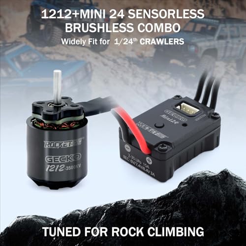 Surpass 1212 3500KV Outrunner Brushless Motor with ESC Combo for RC 1/18 TRX4M Upgrade Parts 1/24th RC Crawler（not fit for SCX24）