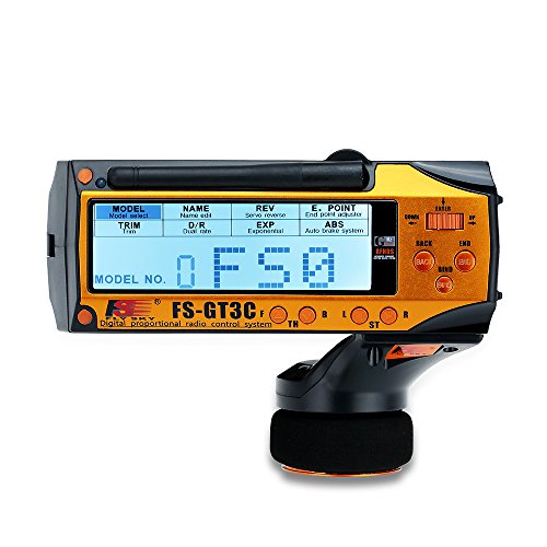 GoolRC Flysky FS-GT3C RC Transmitter 2.4Ghz 3CH LCD Remote Controller with FS-GR3E Receiver for RC Car Boat (Yellow) - color: Yellow