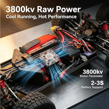 VoleRusher 2026 Upgraded 1/10 RC Cars for Adults, 4WD Brushless Truck, 1003 | RC Cars 1/10 Jaibaile 1003, Gyro 4WD Remote Control Monster Truck, 80+KM/H High Speed Off Road, RTR, Gifts for Men Boys