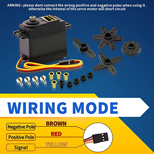 MG995 Servo Motor 4Pack 55g Metal Gear | Metal gear, 55g torque, digital control, fits Arduino/Futaba JR, for RC helicopter/car/boat/robot. - style: 4PCS MG995