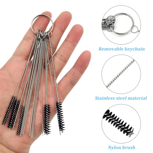 Car Carburetor Cleaner Kit, Carbon Dirt Jet Remove Cleaner Includes 1 Single Head Brush 30 Needles, Automotive Torch Tip Cleaner Tool, Universal for SUV Caravan Truck