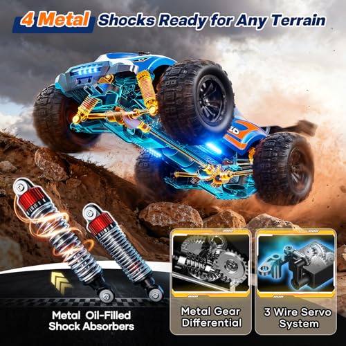 1/16 Brushless Fast RC Cars for Adults - Max 64KM/H Off Road Remote Control Car - High Speed 4X4 All Terrain RC Monster Trucks