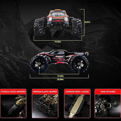 JLBRACIGRC 1/10 RTR Brushless Fast RC Cars for Adults Set of 2, Max 80+KM/H Hobby Electric Off-Road RC Truck with 3S Lipo Battery, Waterproof Remote Control Car, 4WD RC Car All Terrain Off Road Gift