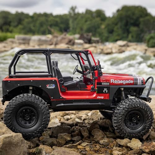 Axial RC Truck 1/10 SCX10 III Jeep CJ-7 4X4 RTR Brushed Rock Crawler, Red | Battery and Charger Not Included, AXI03008V2T1, Ready to Run - color: Red