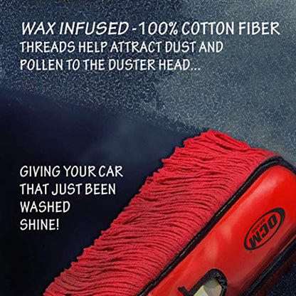 Premium Extra Large Car Duster with Durable Solid Wood Handle Includes Storage Cover - Professional Detailers Top Choice