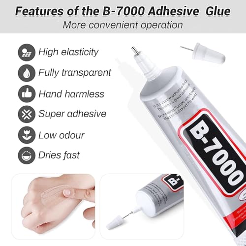 B7000 Super Glue,Multi Functional Glue Transparent Paste Adhesive Multi-Function Repair Glues Suitable for Phone Jewelry Glass Wood Metal Fabric (110ml-1pcs) - color: 110ml-1pcs