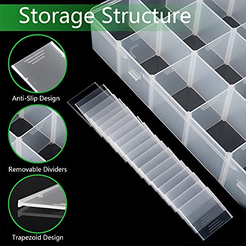 Gbivbe Large 24 Grids Plastic Organizer Box Adjustable Dividers,Clear Storage Box for Jewelry, Art DIY Crafts, Washi Tapes, Beads and Small Parts - color: Clear-1