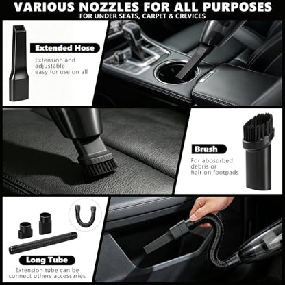 21PCS Car Detailing Kit Interior Cleaner - with Handheld Car Vacuum, Windshield Cleaning Tool, Detailing Brushes, Car Cleaning Supplies Kit for Women Men (Black) - color: black