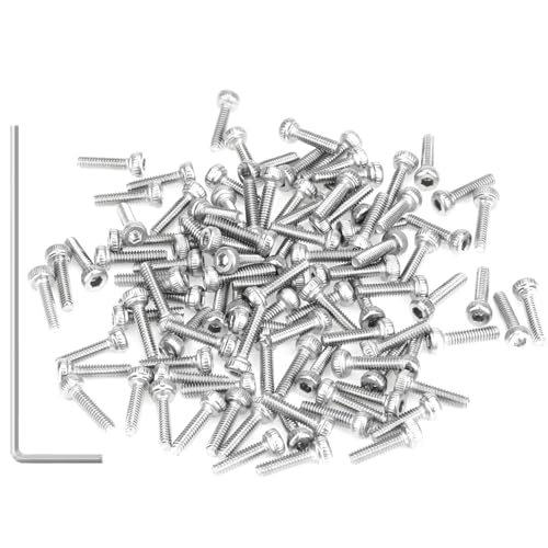 105 Pieces M2.5 x 8mm Socket Head Cap Screws, Thread Pitch 0.45mm, Sutemribor M2.5 Screws, 304 Stainless Steel, Fully Threaded, Silver - size: M2.5 x 8mm, style: Socket Head