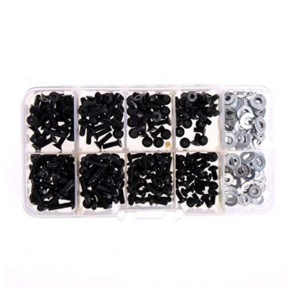 ShareGoo 340PCS Universal Screws Box Repair Accessories Compatible with HSP Redcat Traxxas Arrma HPI 1/8 1/10 RC Car,M3 Flat/Round Head Screws & M3/M4 Flat Washer