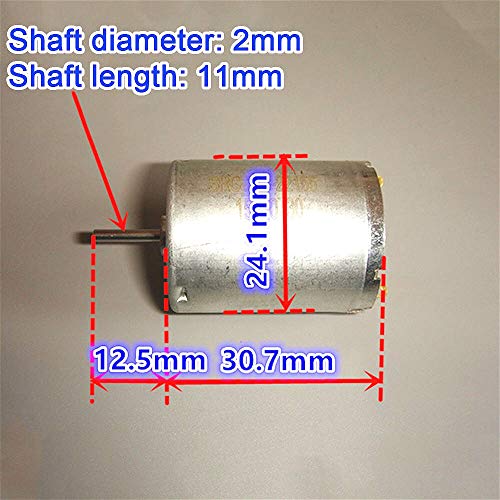 Jinchao-Dc Motor Micro Mini Electric 370 Motor, High Speed Carbon Brush Long Shaft High Power DIY Toy Car Boat Model, Easy to Install