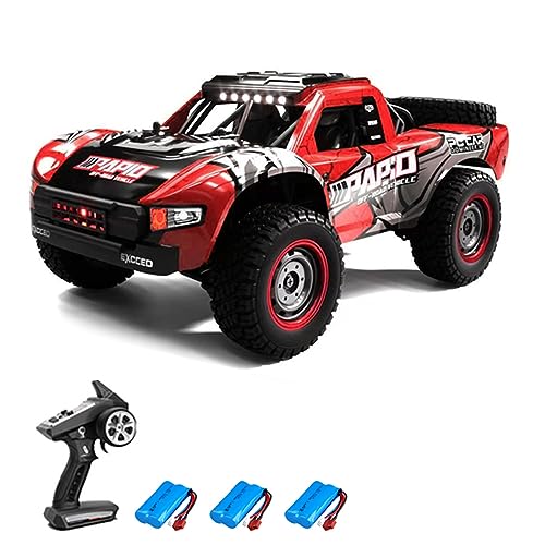 GoolRC Remote Control Truck, 4WD Off-Road Truck RC Drift Cars, 2.4GHz Full Proportional High Speed 40km/h Off-Road Remote Control Car Gifts for Teens 3 Light Modes - color: Red
