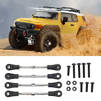 4pcs RC Steering Rod, Linkage Steering Link Rod Adjustable Rear Upper Linkage Rod for 1/10 RC Off Road Car