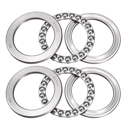 uxcell 51113 Miniature Thrust Ball Bearing 65mm x 90mm x 18mm Chrome Steel with Washer 2pcs - size: 65mmx90mmx18mm